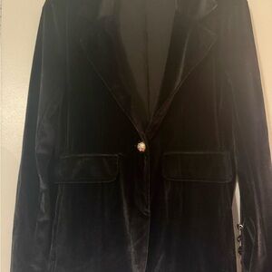 Black Lightweight Blazer with Gold Buttons